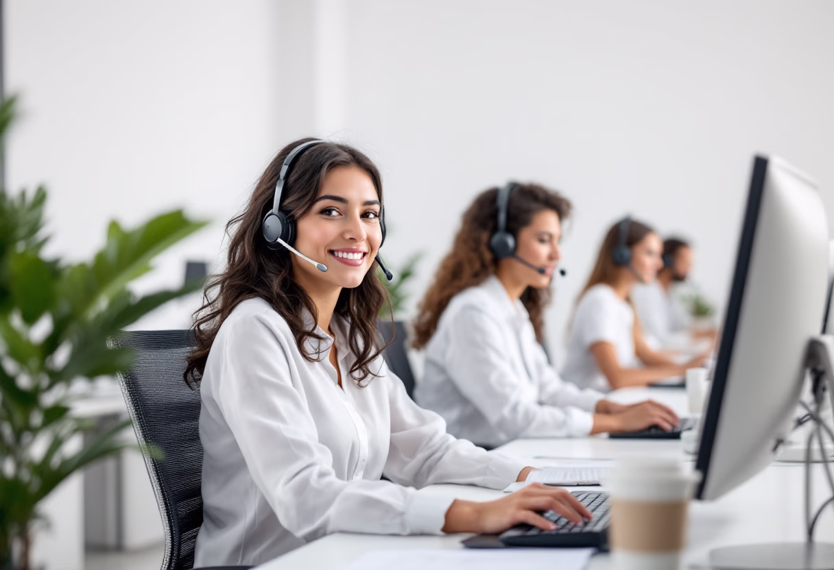 image of a contact center environment (for a humanitarian aid nonprofit)